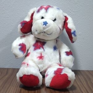 Retired Patriotic PuppyBuild-A-Bear Red, White, and Blue Star Stuffed Animal